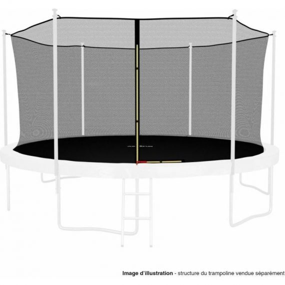 Jump4fun - Filet intérieur de sécurité pour trampoline avec bouchons hauts de perches et ficelle : ø 14Ft, 6 Perches - Noir 3700994539605 INSANET-14FT-6P