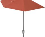 Kingsleeve - Demi-parasol de jardin Ø270 cm Parasol de balcon terrasse avec manivelle Toile hydrofuge protection UV 50+ terracotta (de) 4251776800844 108767