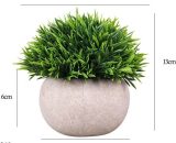 Plantes vertes simulées décoration de bureau à la maison de style nordique plantes vertes en pot (plantes en pot d'herbe à aiguille courte) - Hanbing 9082094808787 AMY-ZZY01348
