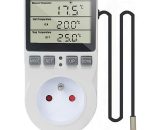 Prise Thermostat Regulateur de Température Numérique Chauffage Refroidissement avec Sonde, LCD Prise Contrôleur de Température Minuteur pour Aquarium 9466991805399 MACA-006023