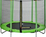 trampoline pour enfant, set complet avec tapis de saut, filet de sécurité, barres du filet rembourrées et revêtement pour les bords(vert) 6088748005871 LAkjwo-3811