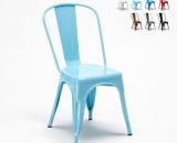Ahd Amazing Home Design - Lot de 20 chaises industrielles style Tolix métal pour cuisine et bar Steel One | Turquoise 7630377932937 SM9008ST20PZAZ