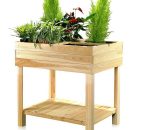 Mucola - Lit surélevé en bois + 4 compartiments, table de plantation jardin lit planteur stand de fleurs 4250357325653 10003124