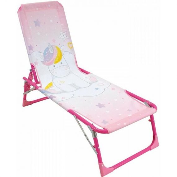 Fun House - Licorne Chaise longue transat - Pliable - 112 x 40 x 40 cm - Pour enfant 3700057134945 FUN3700057134945