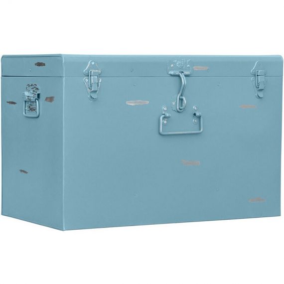 Petite malle style industriel vintage design Bleu Fer, Metal - Bleu 3424803077781 A52434151
