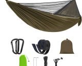 1pcs Camping Hamac Set avec Moustiquaire, Sangles D'arbres Carabiners Cordes Double Portable Outdoor Léger Nylon Hamac pour Camping Randonnée 9343999777739 C24209888-1
