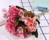 Bouquet de Fleurs, en Soie de Pivoine Artificielle pour Les Arrangements Floraux de Mariage et décoration de la Maison b 6PCS 9439895530759 C21036777-1