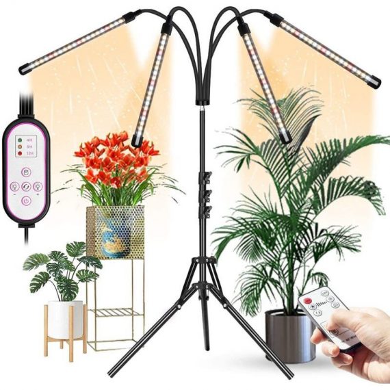 Zhuoxuan - Lampe de culture de jardinage à spectre complet de 80 w, support réglable, télécommande à radiofréquence et minuterie à commande filaire 9343999776886 C24209789-1
