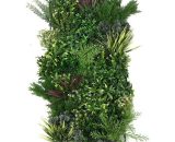 Mur végétal artificiel Premium City 2 - 12 plantes - 1m x 1m - Exelgreen 3664881121444 3664881121444