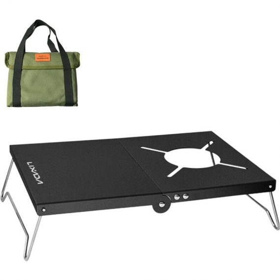 Lixada - Table Pliable Exterieure En Alliage D'Aluminium, Table De Camping Portable, Adaptee a La Plage De Pique-Nique Exterieure Et Interieure, Noir 772672177259 Y22211B