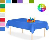 GroupM Nappe de décoration de fête de couleur unie épaissie et agrandie en matériau PE uni jetable 4pcs (bleu foncé-137 * 274cm) 9003968805121 2GroupM08778