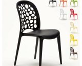 Ahd Amazing Home Design - Chaise salle à manger café bar restaurant jardin polypropylène empilable Design wedding Holes Messina | Noir 7640179384186 SW609PPN