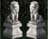 Anaparra - Statue classique en pierre reconstituée Paire de lions 32x21x55cm. 8435653103495 7113