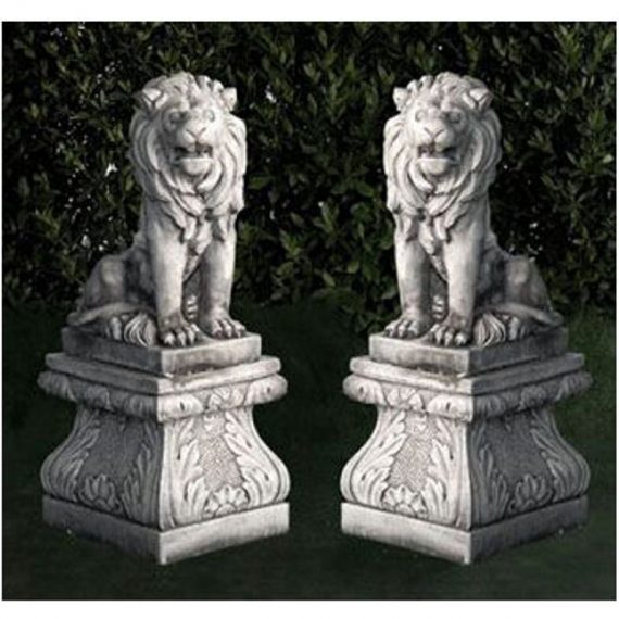 Anaparra - Statue classique en pierre reconstituée Paire de lions 32x21x55cm. 8435653103495 7113