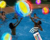Polo à l'eau led, Polo Gonflable à l'eau, 16 Couleurs Lumineuses Glow Ball, Jeu De Volley-Ball De l'eau, Piscine Jeux pour Adultes, Enfants, IdéAl  ZXJ0773