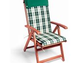 Detex - Set de 6x Coussins de chaise avec dossier Attaches incluses Rembourrage épais 5cm Jardin maison intérieur extérieur green white (en) 4250525329100 103409