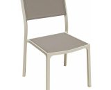 Chaise en alu ivoire textilène taupe Léda - Taupe 3700990411394 912ASC4-C