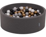 Kiddymoon - 90X30cm/300 Balles ∅ 7Cm Piscine à Balles Pour Bébé Rond Fabriqué En ue, Gris Foncé:Noir/Perle/Or/Gris - gris foncé:noir/perle/or/gris 5905054801847 5905054801847