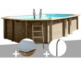 GRÉ - Kit piscine bois Safran 6,20 x 3,95 x 1,36 m + Bâche hiver + Douche 7061281031032 7900892D-779537-AR10250