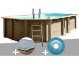 GRÉ - Kit piscine bois Safran 6,20 x 3,95 x 1,36 m + Bâche hiver + Spot 7061287253469 7900892D-779537-PLREB