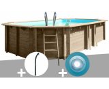 Kit piscine bois Safran 6,20 x 3,95 x 1,36 m + Douche + Spot - GRÉ 7061283004058 7900892D-AR10250-PLREB