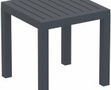 Petite table de jardin en plastique gris foncé résistante aux intempéries 45x45x45 cm - gris 3000384196570 MDJ10202