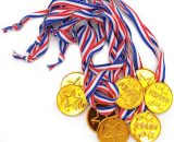 Médailles en Plastique, 8 Pièces Médailles pour Enfants Petites Gagnants Mini Olympiques Médaille de Participation avec Lanière pour Jeux Partie 8671286028815 RIS-f07104