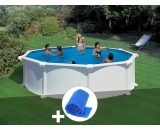 GRÉ - Kit piscine acier blanc Atlantis ronde 4,80 x 1,32 m + Bâche à bulles - Blanc 7061256029125 KITPR458-CV450