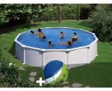 GRÉ - Kit piscine acier blanc Atlantis ronde 5,70 x 1,32 m + Bâche hiver - Blanc 7061254682070 KITPR558-CIPR551