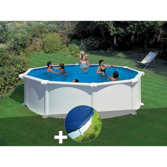 Kit piscine acier blanc Gré Atlantis ronde 4,80 x 1,32 m + Bâche hiver - Blanc 7061259097466 KITPR458-CIPR451