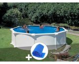 Kit piscine acier blanc GRÉ Atlantis ronde 3,70 x 1,32 m + Bâche à bulles - Blanc 7061259719283 KITPR358-CV350