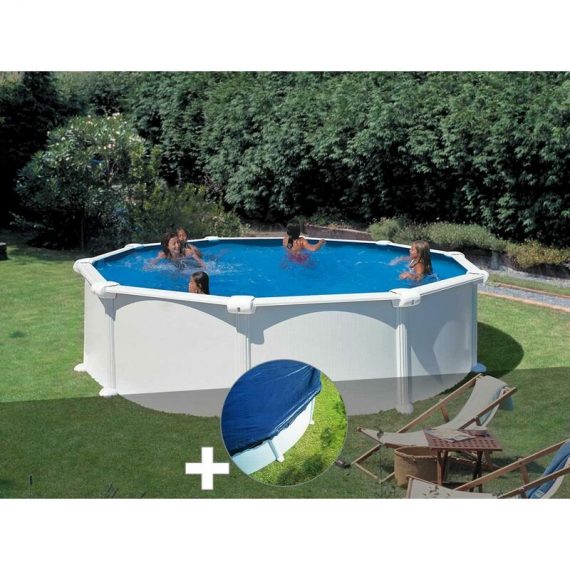 Kit piscine acier blanc GRÉ Atlantis ronde 3,70 x 1,32 m + Bâche hiver - Blanc 7061254800146 KITPR358-CIPR351