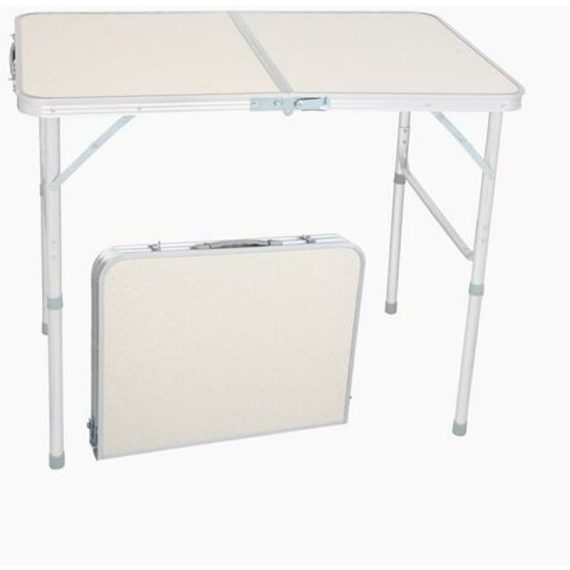 Table pliante en alliage d'aluminium à usage domestique de 90 x 60 x 70 cm, blanche 9065417007142 9065417007142