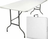 Table de Pique-nique - Table Pliante Portable - 183 x 74 x 74cm - Table de Jardin et Camping - Plastique - Blanc - MaxxGarden 5404022201738 5404022201738