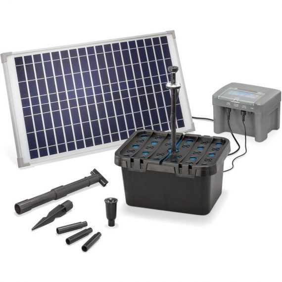 Esotec - Kit filtre solaire pour bassin 25/650 + batterie LED Filtre pompe solaire bassin de jardin 101064 4260057868497 101064
