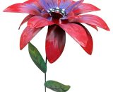 D��coration de jardin de couleur Piston en fer forg�� H��m��rocalle tas de jardin de fleurs en m��tal rouge - rouge 8847251499878 YHA210505907RD