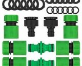 Minkurow - Kit de connecteur de tuyau d'arrosage 10 pièces pour raccordement de tuyau de tuyau d'arrosage (2 connecteurs de tuyau à double fiche, 6 9771353165937 MIN2042