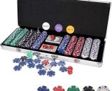 Qdreclod - Mallette Poker 500 Jetons Coffret de Poker Mallette de Poker en Aluminium Kit de Poker Ultime Complet Jetons 500 Poker avec 5 Dés + 2 Jeux  poker