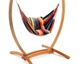 Habitat Et Jardin - Hamac bois suspendu avec fauteuil en coton 'Santiago' - Multicolore 3700746480933 103204