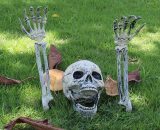 Décorations d'Halloween d'insertion de squelette réaliste pour la décoration de squelette d'Halloween de jardin d'insertion de pelouse 9771353168549 MIN2303