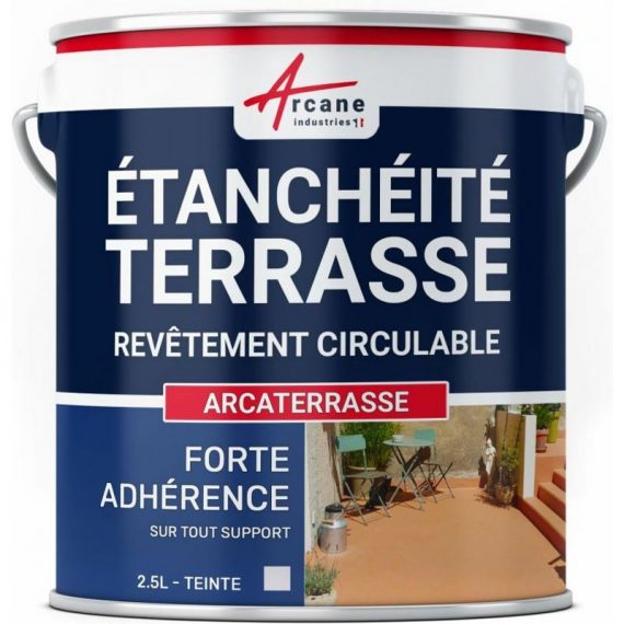 Arcane Industries - Étanchéité Terrasse : Peinture Sol Extérieur ARCATERRASSE Produit Imperméable Gris - 2.5 L - Gris 3700043467026 21_23461