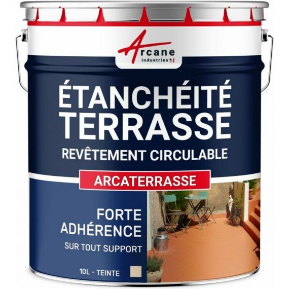 Arcane Industries - Étanchéité Terrasse : Peinture Sol Extérieur ARCATERRASSE Produit Imperméable Sable - 10 L - Sable 3700043460003 21_23462