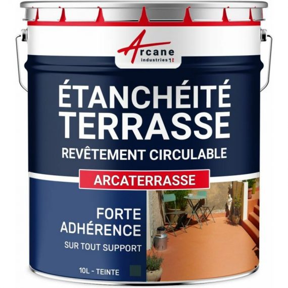 Arcane Industries - Étanchéité Terrasse : Peinture Sol Extérieur ARCATERRASSE Produit Imperméable Gris basalte - 10 L - Gris basalte 3700043464049 21_23466