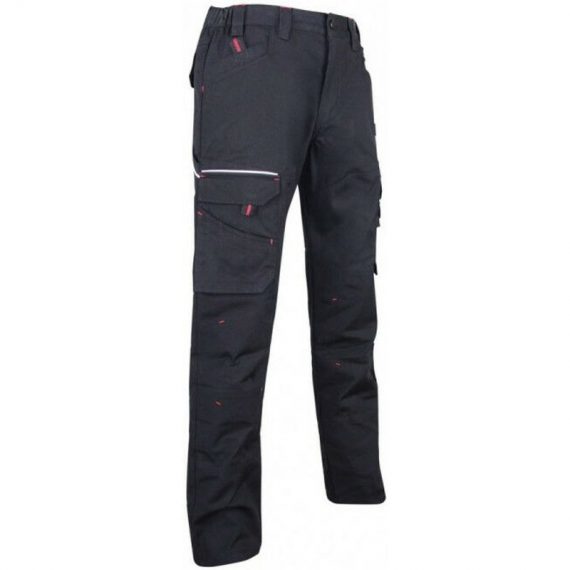 LMA - Lot de 2 Pantalons de travail BASALTE noir + Ceinture KAPRIOL - Taille pantalon: 44  1425-44x2/25037