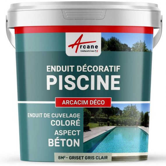Arcane Industries - Décoration piscine enduit de cuvelage finition béton ciré arcacim deco Griset - Gris clair - kit de 8 m² - Griset - Gris clair 3700043420182 124_24727