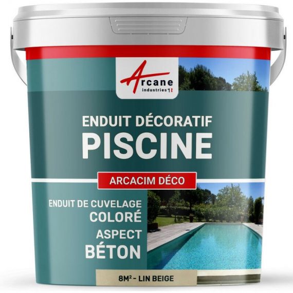 Arcane Industries - Décoration piscine enduit de cuvelage finition béton ciré arcacim deco Lin - Beige - kit de 8 m² - Lin - Beige 3700043420236 124_24730
