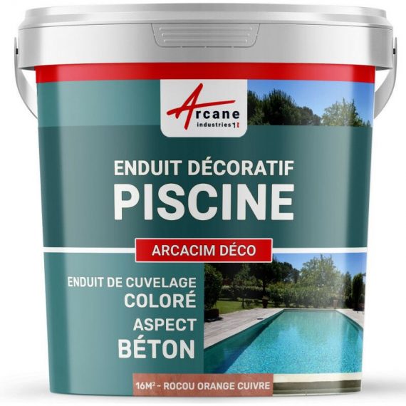 Arcane Industries - Décoration piscine enduit de cuvelage finition béton ciré arcacim deco Rocou - orange cuivre - Kit de 16m² - Rocou - orange cuivre 3700043424173 124_26009