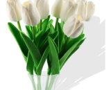 Fleurs de Tulipes artificielles 10 Pcs Fleurs artificielles, Bouquet de Fausses Fleurs en Soie Tulipe Real Touch Bouquet de Mariée pour la Décoration 9466991443720 RIS-f02504
