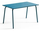 Palavas - Table de jardin en acier bleu pacific - Bleu 3663095034106 105659