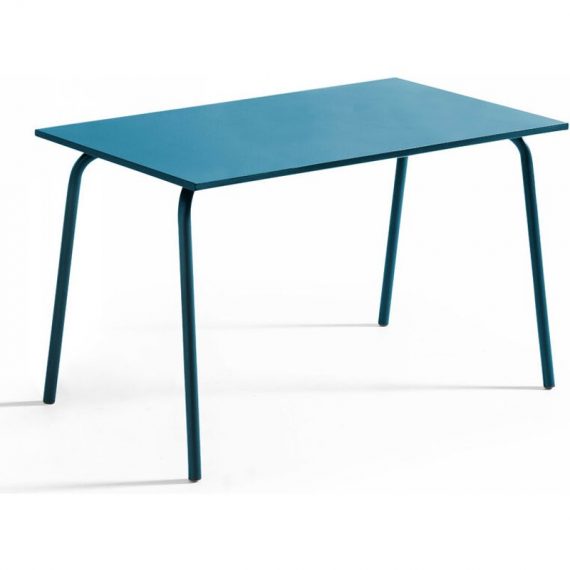 Palavas - Table de jardin en acier bleu pacific - Bleu 3663095034106 105659